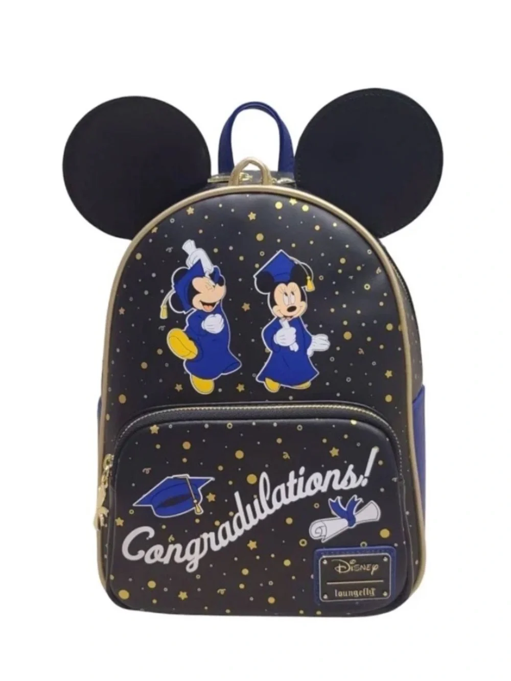 Disney Kids Graduation Backpack - Black, Blue & Gold